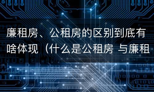 廉租房、公租房的区别到底有啥体现（什么是公租房 与廉租房有什么区别）