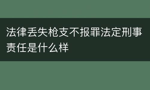 法律丢失枪支不报罪法定刑事责任是什么样