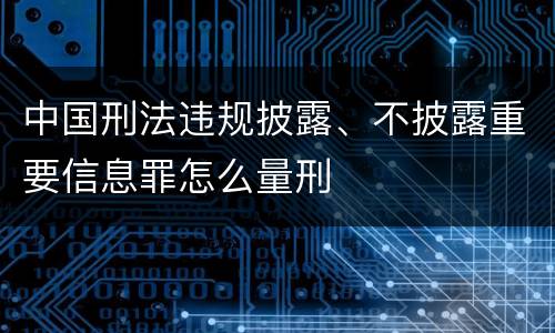 中国刑法违规披露、不披露重要信息罪怎么量刑