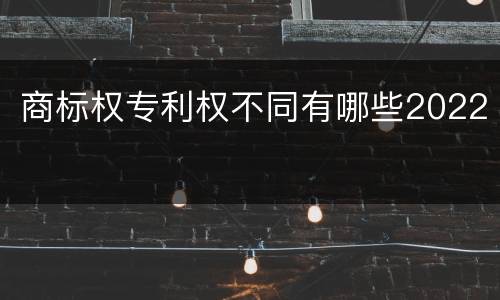 商标权专利权不同有哪些2022