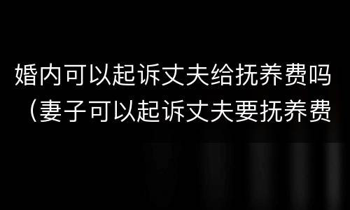 婚内可以起诉丈夫给抚养费吗（妻子可以起诉丈夫要抚养费的条件）
