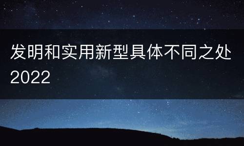 发明和实用新型具体不同之处2022