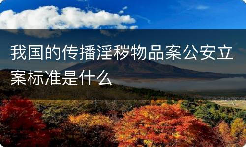 我国的传播淫秽物品案公安立案标准是什么