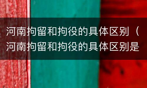 河南拘留和拘役的具体区别（河南拘留和拘役的具体区别是什么）