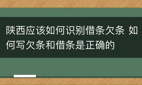 陕西应该如何识别借条欠条 如何写欠条和借条是正确的 陕西应该如何识别借条欠条 如何写欠条和借条是正确的