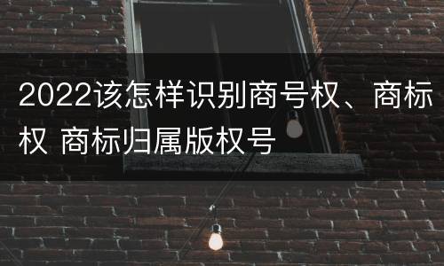 2022该怎样识别商号权、商标权 商标归属版权号