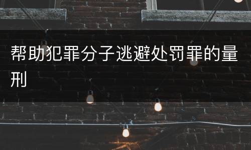帮助犯罪分子逃避处罚罪的量刑