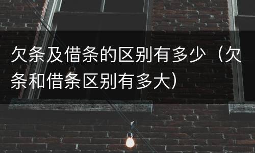 欠条及借条的区别有多少（欠条和借条区别有多大）