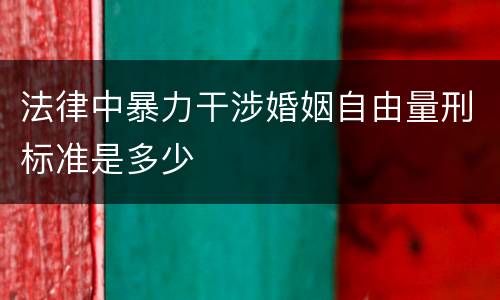 法律中暴力干涉婚姻自由量刑标准是多少