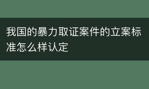 我国的暴力取证案件的立案标准怎么样认定