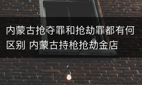 内蒙古抢夺罪和抢劫罪都有何区别 内蒙古持枪抢劫金店