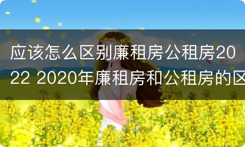 应该怎么区别廉租房公租房2022 2020年廉租房和公租房的区别