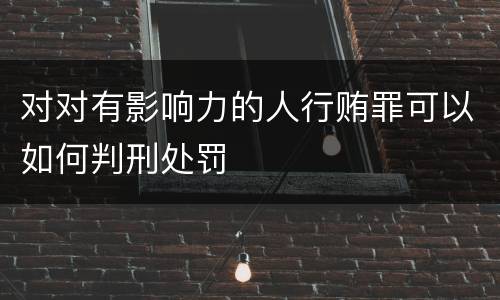 对对有影响力的人行贿罪可以如何判刑处罚