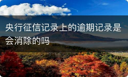 央行征信记录上的逾期记录是会消除的吗