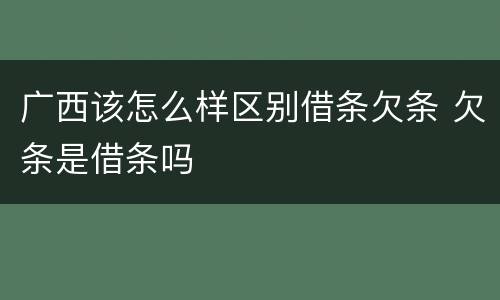 广西该怎么样区别借条欠条 欠条是借条吗