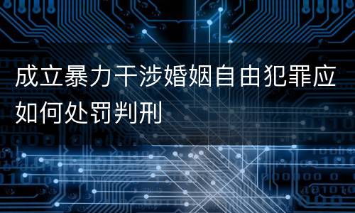 成立暴力干涉婚姻自由犯罪应如何处罚判刑