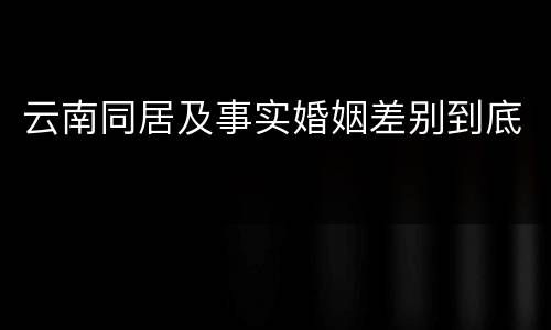 云南同居及事实婚姻差别到底