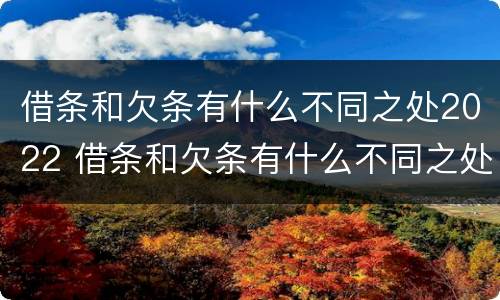 借条和欠条有什么不同之处2022 借条和欠条有什么不同之处