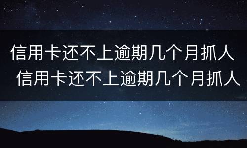 信用卡还不上逾期几个月抓人 信用卡还不上逾期几个月抓人怎么办