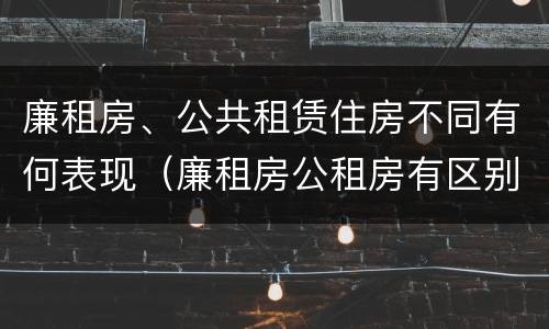 廉租房、公共租赁住房不同有何表现（廉租房公租房有区别吗）