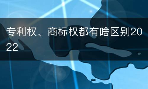 专利权、商标权都有啥区别2022