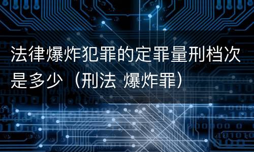 法律爆炸犯罪的定罪量刑档次是多少（刑法 爆炸罪）