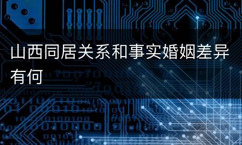 山西同居关系和事实婚姻差异有何