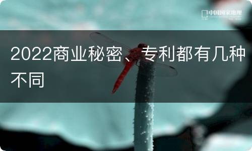 2022商业秘密、专利都有几种不同