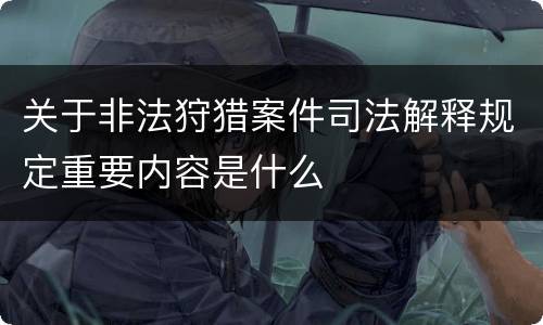 关于非法狩猎案件司法解释规定重要内容是什么