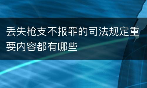 丢失枪支不报罪的司法规定重要内容都有哪些