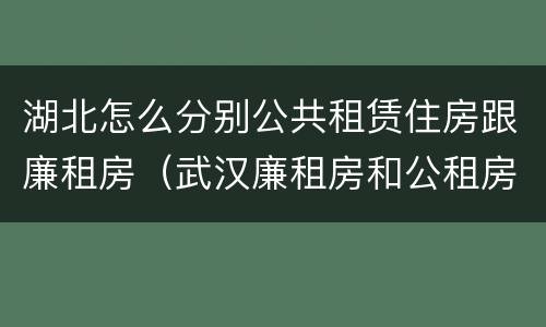 湖北怎么分别公共租赁住房跟廉租房（武汉廉租房和公租房的区别）