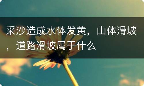 采沙造成水体发黄，山体滑坡，道路滑坡属于什么
