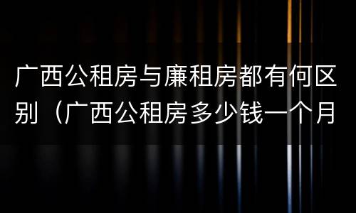 广西公租房与廉租房都有何区别（广西公租房多少钱一个月）