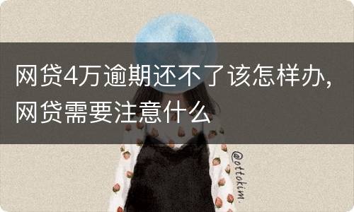 网贷4万逾期还不了该怎样办,网贷需要注意什么