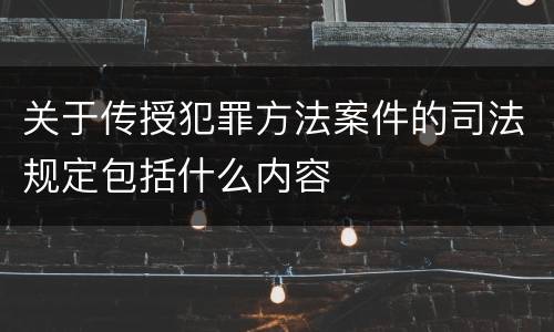 关于传授犯罪方法案件的司法规定包括什么内容