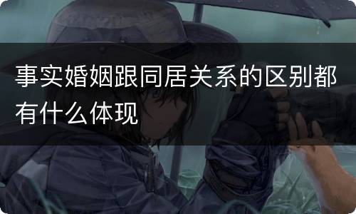 事实婚姻跟同居关系的区别都有什么体现