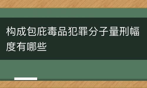 构成包庇毒品犯罪分子量刑幅度有哪些