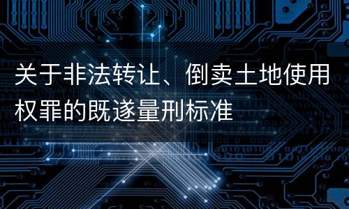 关于非法转让、倒卖土地使用权罪的既遂量刑标准