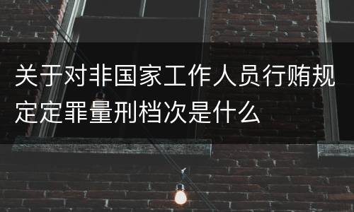 关于对非国家工作人员行贿规定定罪量刑档次是什么