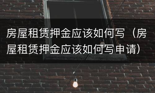 房屋租赁押金应该如何写（房屋租赁押金应该如何写申请）