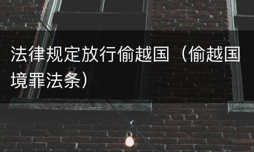 法律规定放行偷越国（偷越国境罪法条）