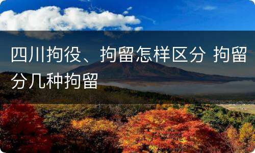 四川拘役、拘留怎样区分 拘留分几种拘留