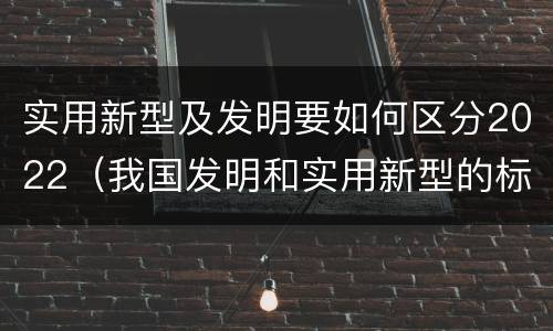 实用新型及发明要如何区分2022（我国发明和实用新型的标准）