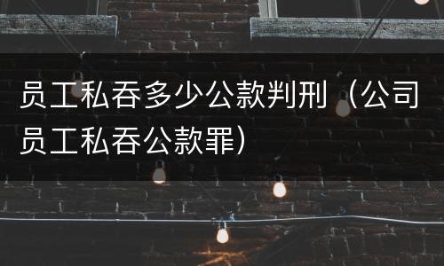 员工私吞多少公款判刑（公司员工私吞公款罪）
