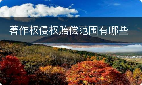  著作权侵权赔偿范围有哪些
