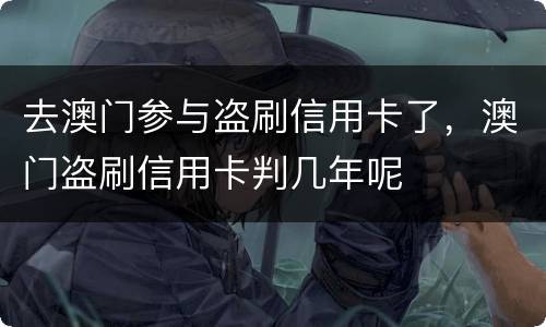 去澳门参与盗刷信用卡了，澳门盗刷信用卡判几年呢