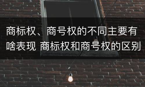 商标权、商号权的不同主要有啥表现 商标权和商号权的区别