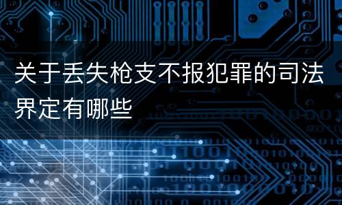 关于丢失枪支不报犯罪的司法界定有哪些