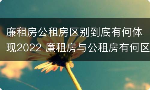 廉租房公租房区别到底有何体现2022 廉租房与公租房有何区别