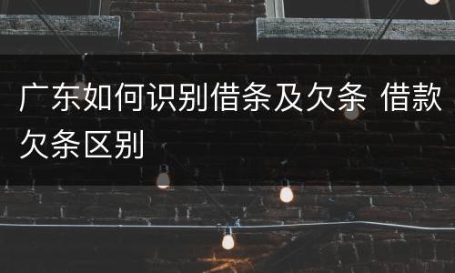 广东如何识别借条及欠条 借款欠条区别